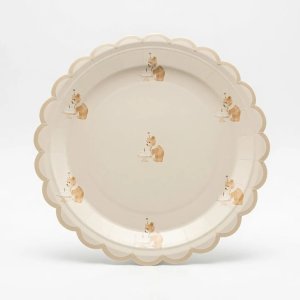 Papptallerkener - Bursdagsbj�rn - 22 cm - Lavendelbl� - 8-pakning