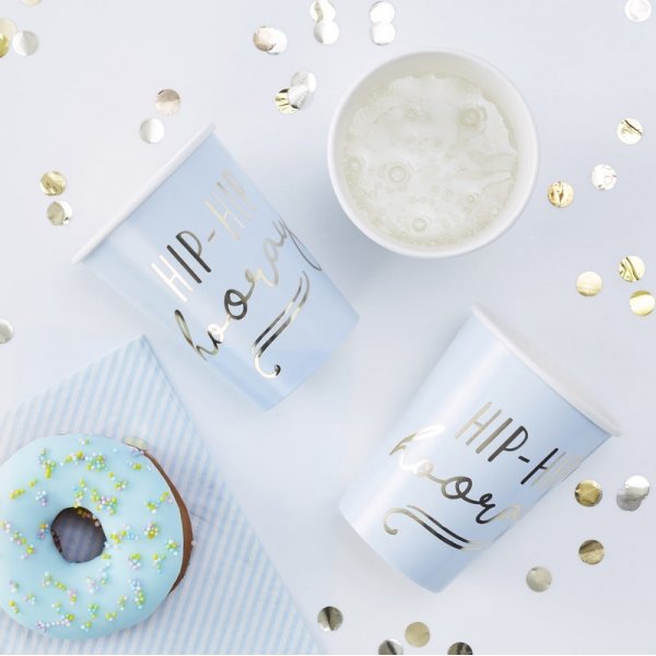 Papirkopper - Hipp Hipp Hurra - Blå - 8-pakning Papirkopper - Hipp Hipp Hurra - Blå - 8-pakning