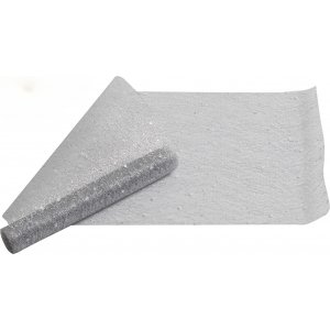 Bordl�per - Nett - S�lv med stjerner - 250 x 28 cm