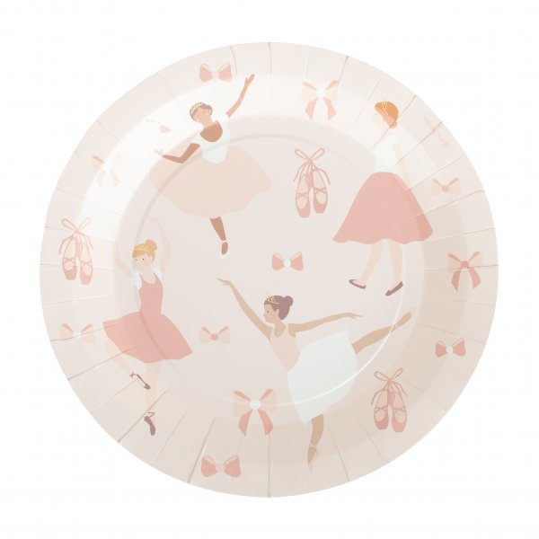 Papptallerkener - Sjarmerende Ballerina - 8-pakning