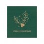 Sm� servietter - God Jul - Gr�nn/Gull - 16-pakning