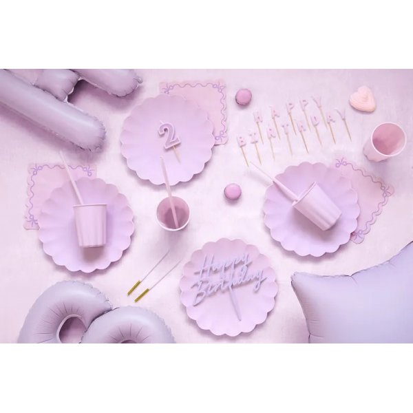 Lange kakelys - Lilla/Gull - 14 cm - 12 stk