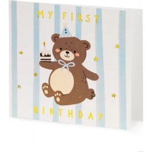 Bursdagskort - Min frste bursdag - Teddybjrn