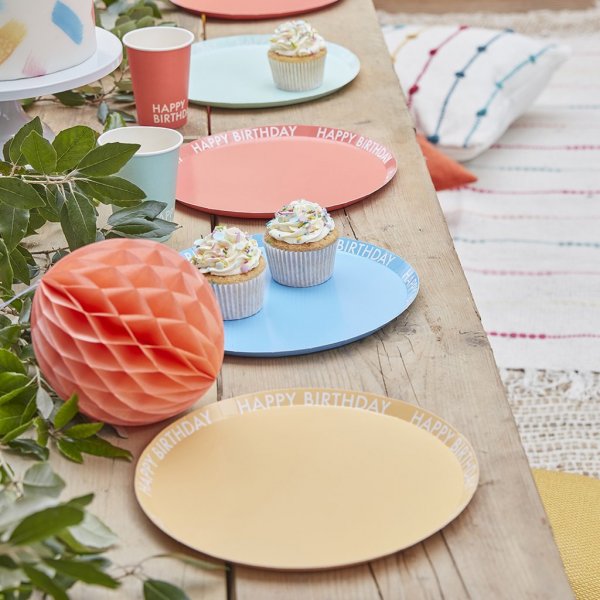 Papptallerkener - Mix it up Brights - 8-pakning Papptallerkener - Mix it up Brights - 8-pakning