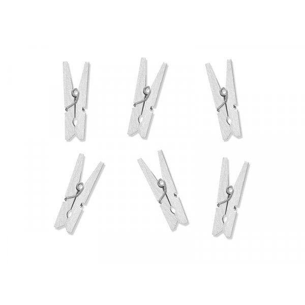 Mini klesklyper - Hvite - 20-pakning