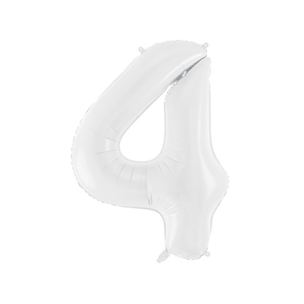 Tallballonger hvite, 86 cm - 1 stk Tallballonger hvite, 86 cm - 1 stk