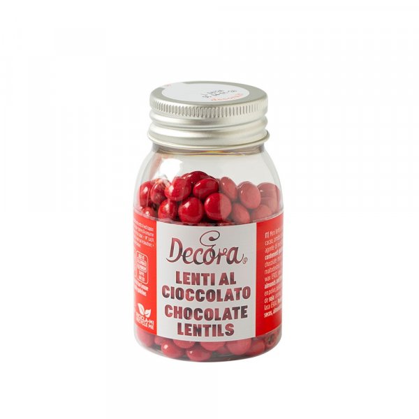 Melkesjokoladeperler/linser - Rød - 80 g Melkesjokoladeperler/linser - Rød - 80 g