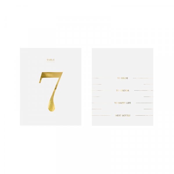 Bordnummerering - Klistremerker for flasker - Hvit/Gull Bordnummerering - Klistremerker for flasker - Hvit/Gull