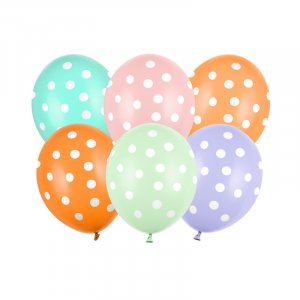 Ballonger - Prikker - Pastellmiks - 6-pakning Ballonger - Prikker - Pastellmiks - 6-pakning