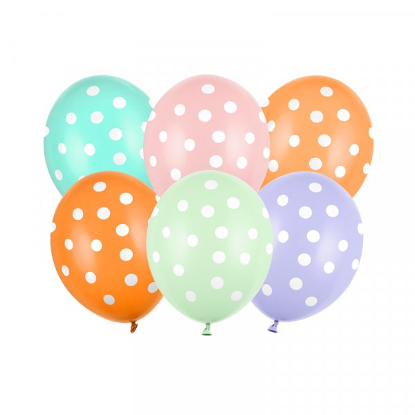 Ballonger - Prikker - Pastellmiks - 6-pakning Ballonger - Prikker - Pastellmiks - 6-pakning