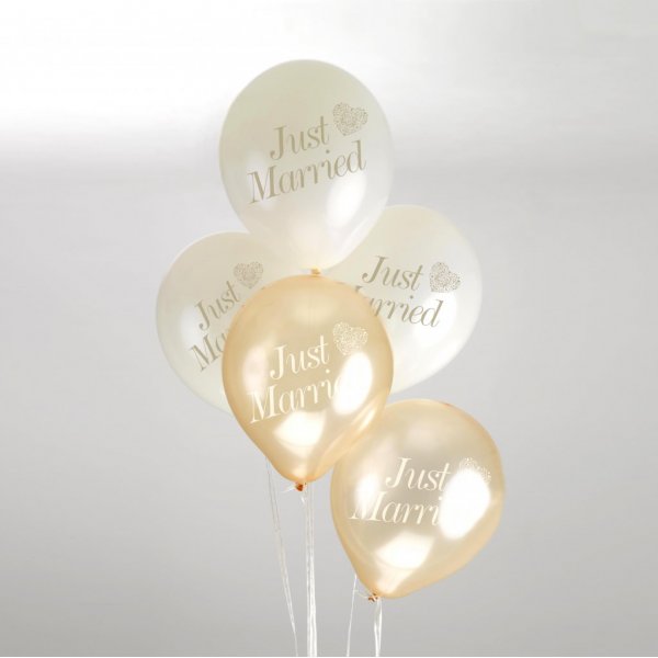 Ballonger - Nygifte - Gull - 8 stk Ballonger - Nygifte - Gull - 8 stk