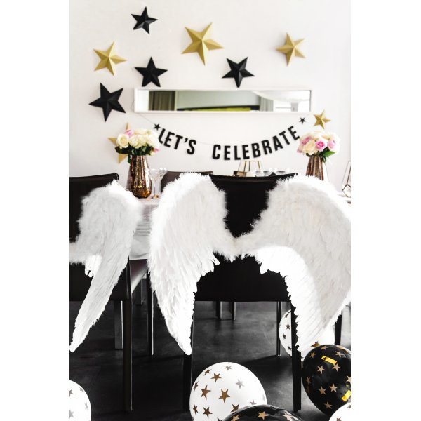 Ballonger - Hvite med gullstjerner - 6 stk Ballonger - Hvite med gullstjerner - 6 stk