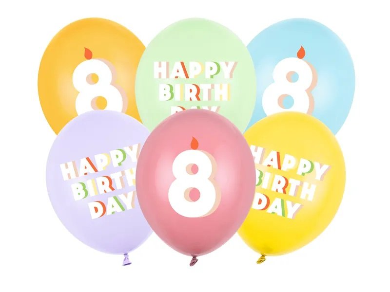 Ballongbukett – 30 cm – Gratulerer med dagen – 6-pakning – Antall: 8 – Ballongbuketter, Ballonger