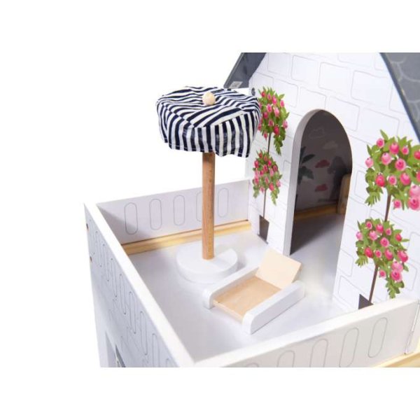 Dukkeskap i MDF med LED-belysning 78 cm hvitt inkludert 16 møbler - Byggesett Dukkeskap i MDF med LED-belysning 78 cm hvitt inkludert 16 møbler - Byggesett