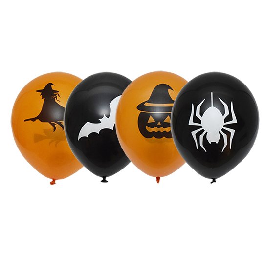 Ballongmiks - Halloween - Svart/Oransje - 6-pakning Ballongmiks - Halloween - Svart/Oransje - 6-pakning