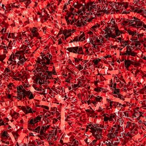 Makulert fyllpapir til gaveposer/-esker - Rød metallic - 50 g Makulert fyllpapir til gaveposer/-esker - Rød metallic - 50 g