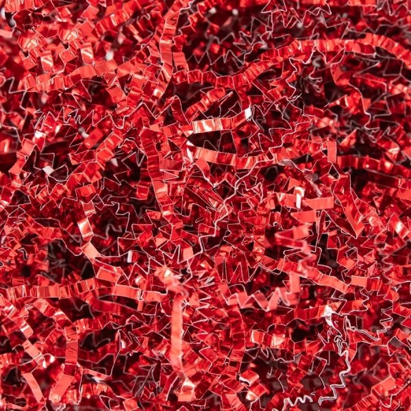 Makulert fyllpapir til gaveposer/-esker - Rd metallic - 50 g