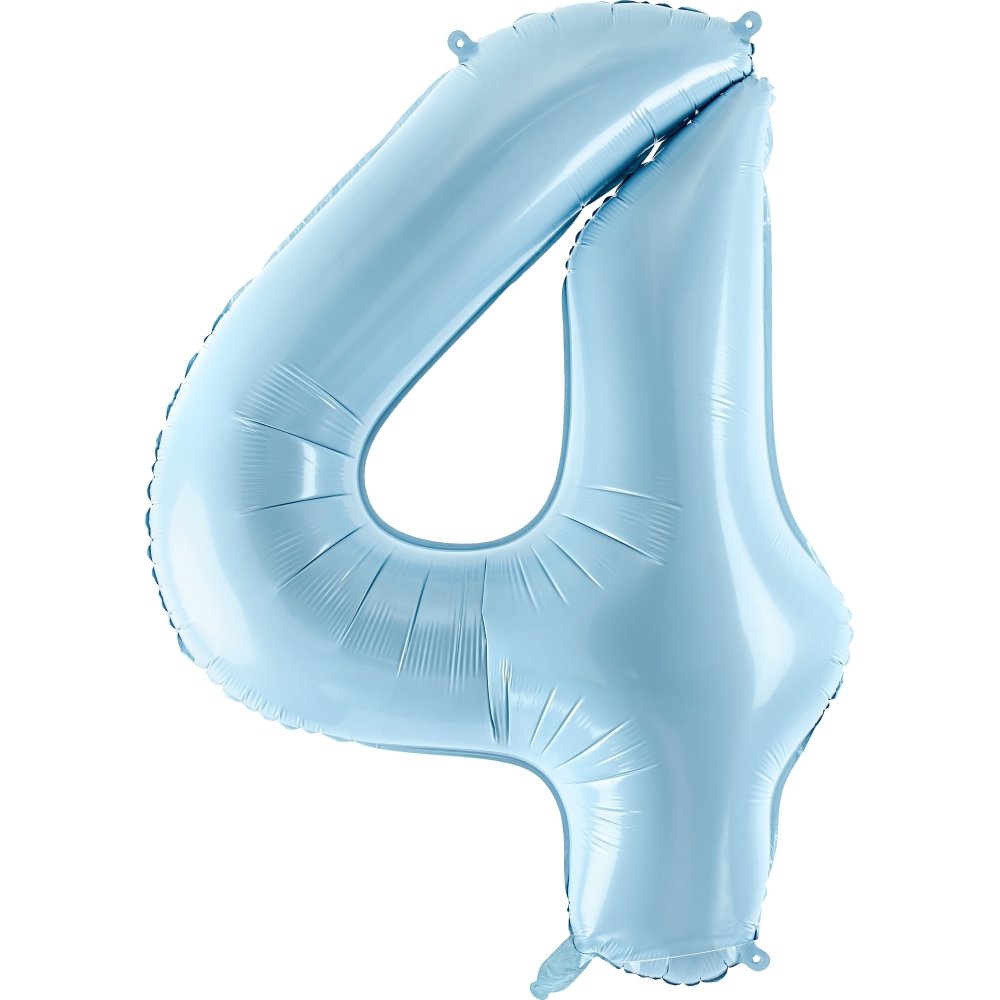 Tallballong - Lyseblå - 86 cm - Tall: 4 - Tallballonger, Ballonger