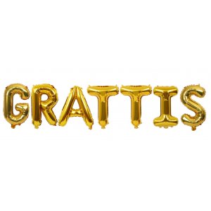 Folieballonger - "GRATULERER" Gull 40cm Folieballonger - "GRATULERER" Gull 40cm