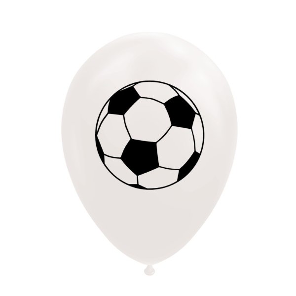 Ballonger - Fotball - Hvit - 30 cm - 8 stk Ballonger - Fotball - Hvit - 30 cm - 8 stk