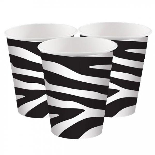 Papirkopper - Zebra - 8-pakning