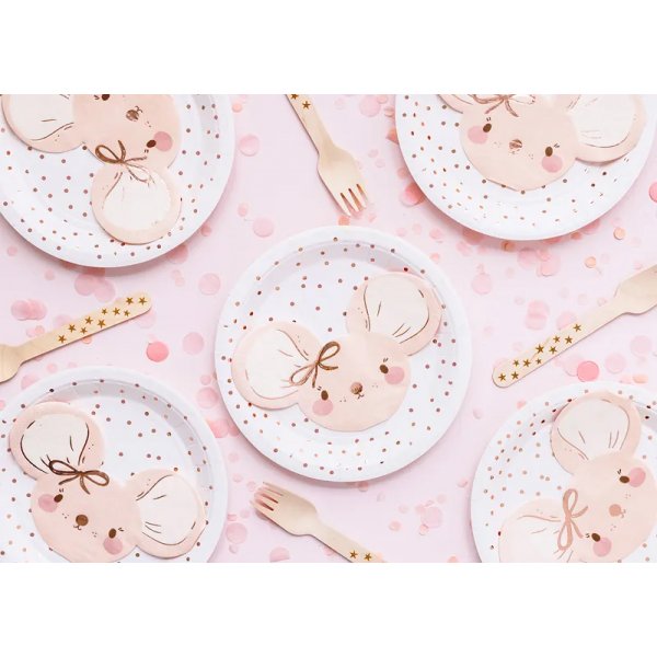 Servietter - Rosa mus med sløyfe - 20-pakning Servietter - Rosa mus med sløyfe - 20-pakning