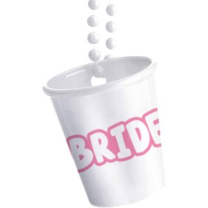 Shotglass med halskjede - Brud - Hvit Shotglass med halskjede - Brud - Hvit