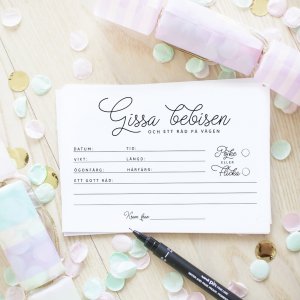 Gjett babyen - Svart/hvit - Håndskrevet - 8-pakning Gjett babyen - Svart/hvit - Håndskrevet - 8-pakning