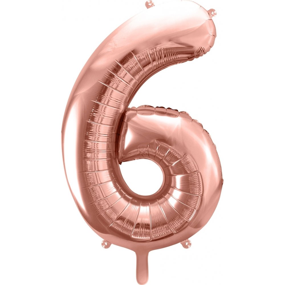Tallballong – Roségull – 86 cm – Nummer: 6 – Tallballonger, Ballonger