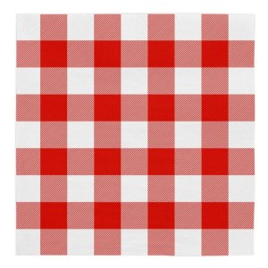 Servietter - Rødrutete - 33x33 cm - 20-pakning Servietter - Rødrutete - 33x33 cm - 20-pakning