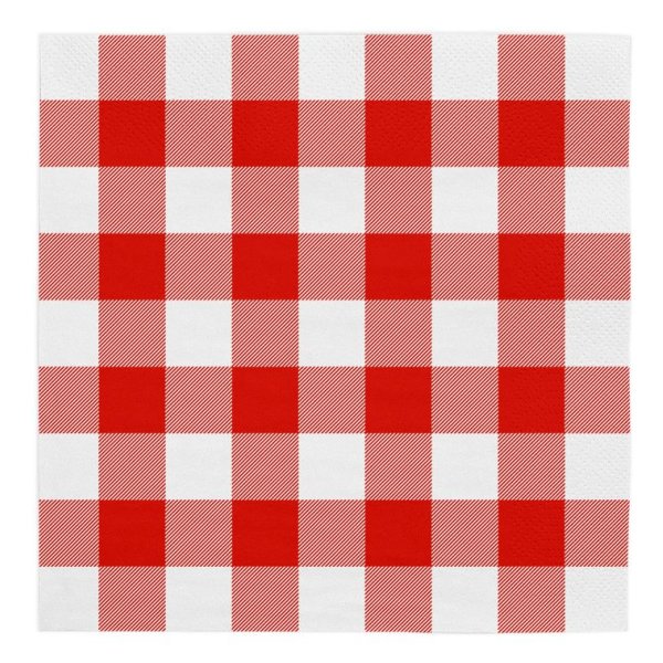 Servietter - Rødrutete - 33x33 cm - 20-pakning Servietter - Rødrutete - 33x33 cm - 20-pakning