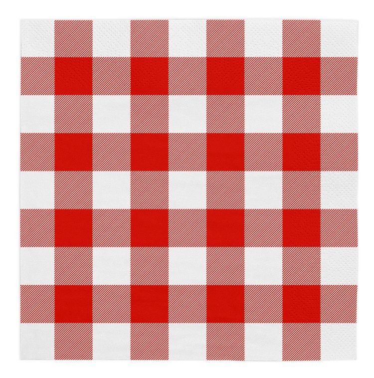 Servietter – Rødrutete – 33×33 cm – 20-pakning – Servietter, Borddekking