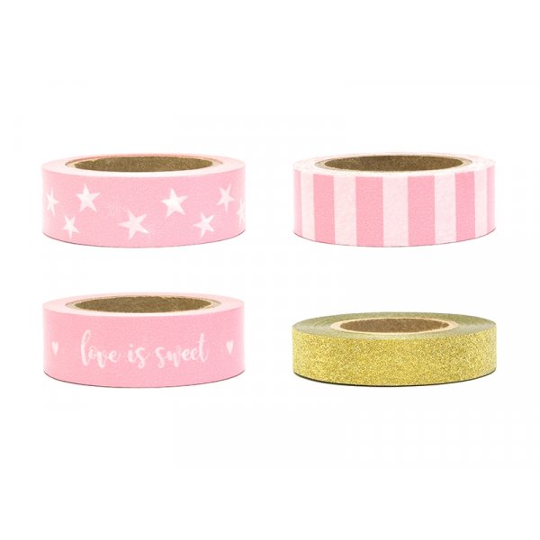 Washitape - 4-pack - Rosa Mix