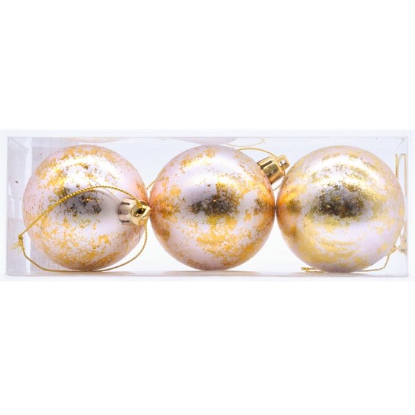 Julekuler - 3-pakning - Rosa/Gull Julekuler - 3-pakning - Rosa/Gull