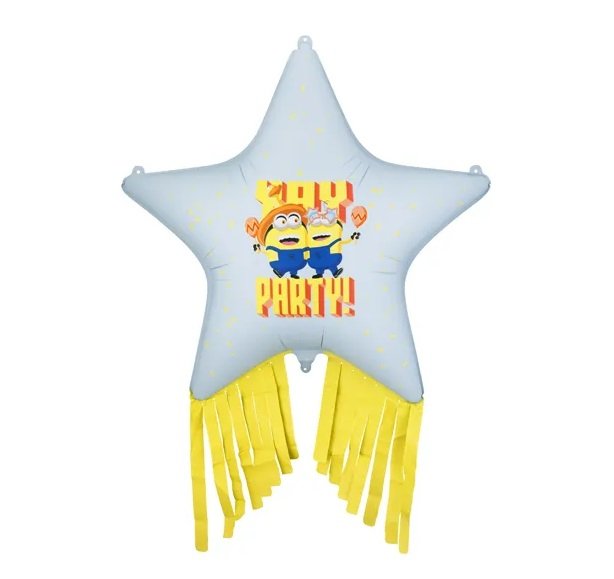 Folieballong – Minions – Stjerne med dusk – 72 cm – Stjerner, Folieballonger, Ballonger