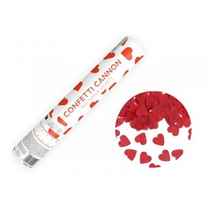 Konfettikanon - 28 cm - R�de hjerter