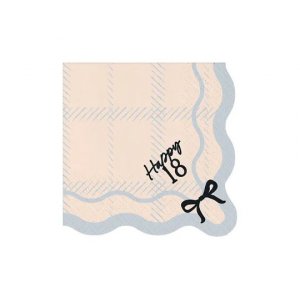 Servietter - Happy 18 - Svart/Hvit - 12-pakning