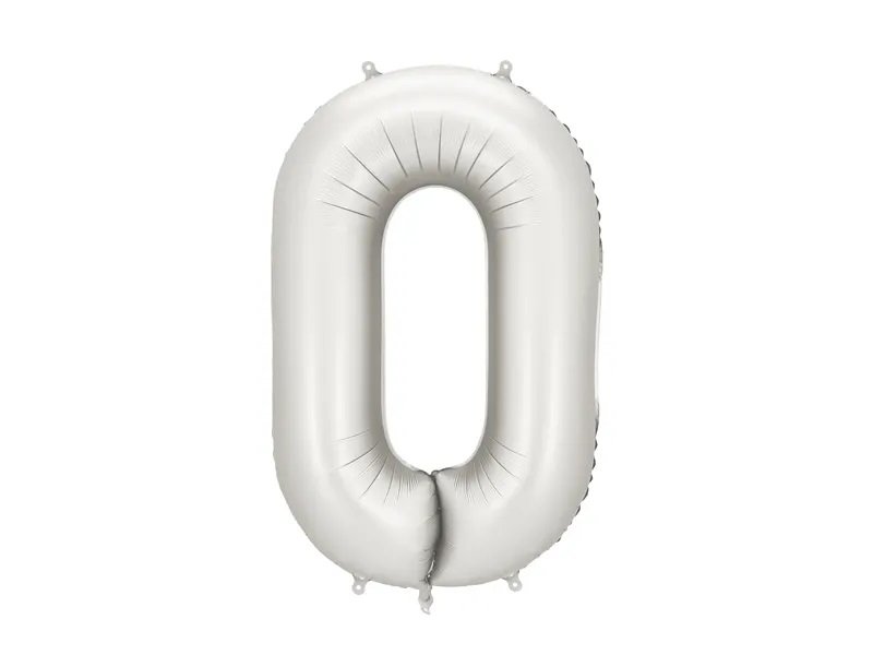 Tallballong – Matt sølv – 86 cm – Tall: 0 – Tallballonger, Ballonger