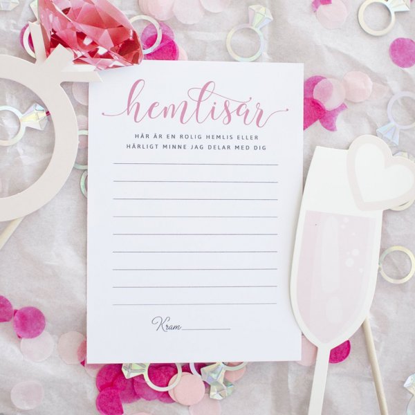 Utdrikningslagskort - Hemlisar - 8-pakning