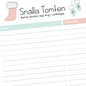 nskeliste - Rosa/Mintgrnn