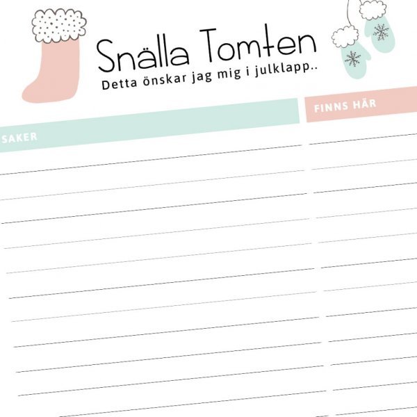 Ønskeliste - Rosa/Mintgrønn Ønskeliste - Rosa/Mintgrønn