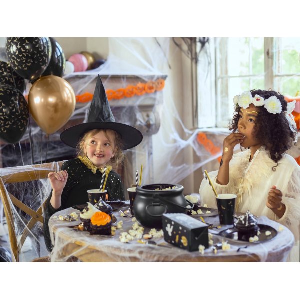 Papptallerkener - Svart katt - Rosa Halloween - 6-pakning Papptallerkener - Svart katt - Rosa Halloween - 6-pakning