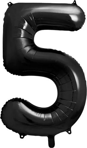 Tallballong – Svart – 86 cm – Tall: 5 – Tallballonger, Ballonger