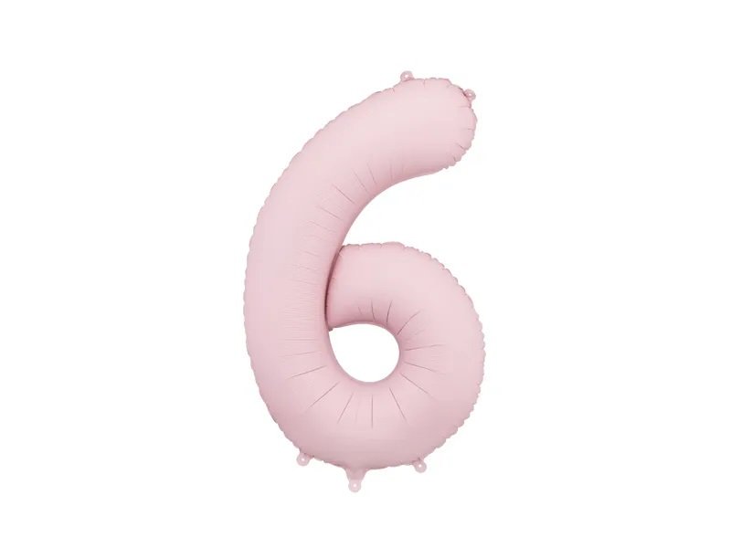 Tallballong – Lys rosa pastellfarget – 86 cm – Nummer: 6 – Tallballonger, Ballonger