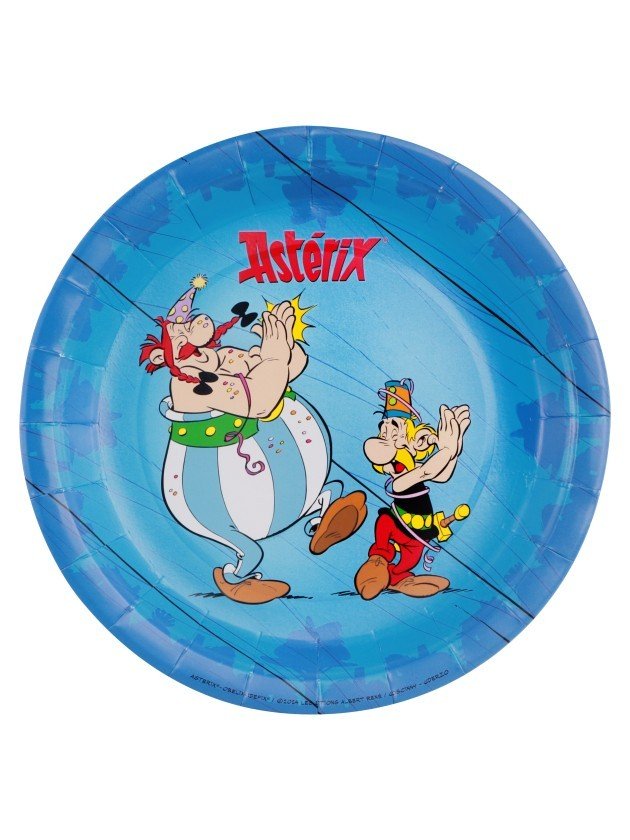 Papptallerkener – 23 cm – Asterix – 8 stk – Papirtallerkener til fester