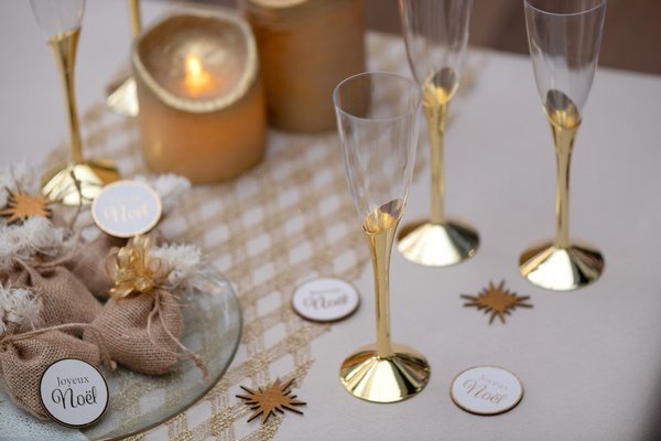 Champagneglass - 6-pakning - Gull