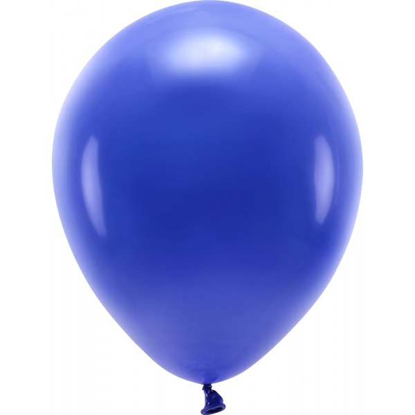 Ensfargede ballonger - Eco 30 cm - Marinebl - 10-pakning
