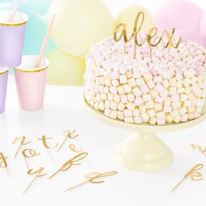 Kakepynt - AZ - Gull metallic