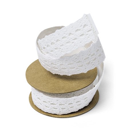Dekorativt bånd - Hvitt - 2,5 cm x 2 m - Gavesnorer, Gaveinnpakning