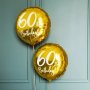 Rund folieballong - Guld - 60th Birthday